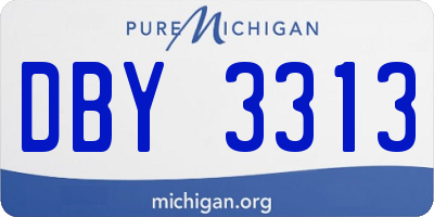 MI license plate DBY3313