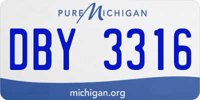MI license plate DBY3316