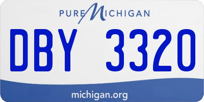MI license plate DBY3320