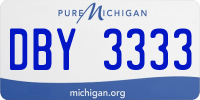 MI license plate DBY3333