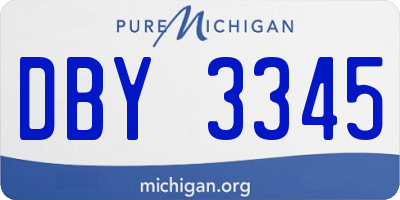 MI license plate DBY3345