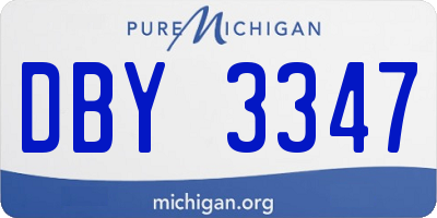 MI license plate DBY3347
