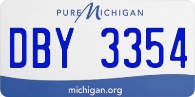 MI license plate DBY3354