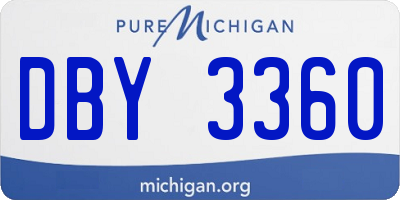 MI license plate DBY3360