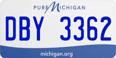 MI license plate DBY3362