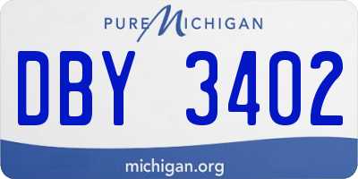 MI license plate DBY3402