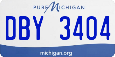 MI license plate DBY3404