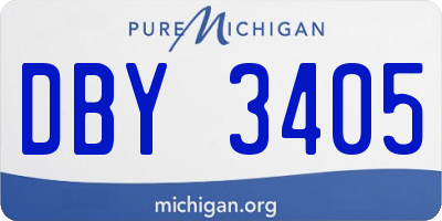 MI license plate DBY3405