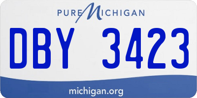 MI license plate DBY3423