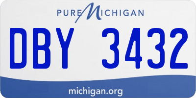 MI license plate DBY3432