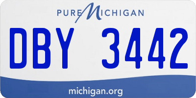MI license plate DBY3442