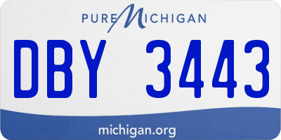 MI license plate DBY3443