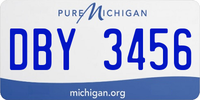 MI license plate DBY3456