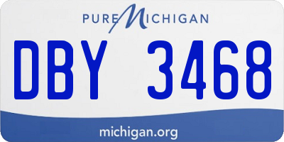 MI license plate DBY3468