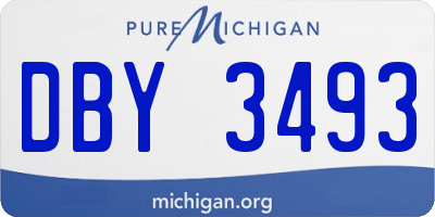 MI license plate DBY3493