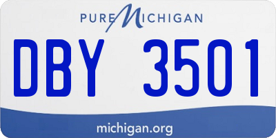 MI license plate DBY3501
