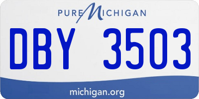 MI license plate DBY3503