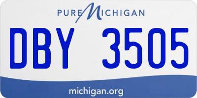 MI license plate DBY3505