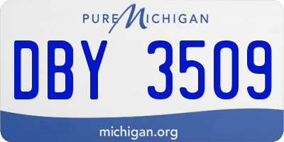MI license plate DBY3509