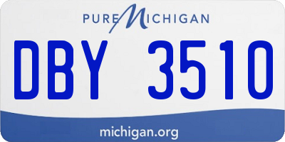 MI license plate DBY3510