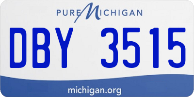 MI license plate DBY3515