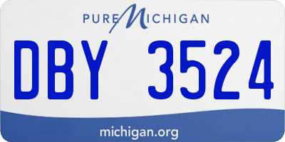 MI license plate DBY3524