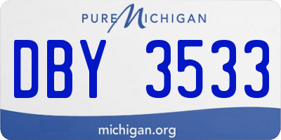 MI license plate DBY3533