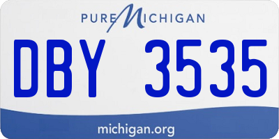 MI license plate DBY3535