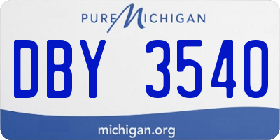 MI license plate DBY3540