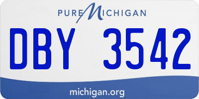 MI license plate DBY3542