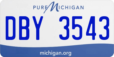MI license plate DBY3543