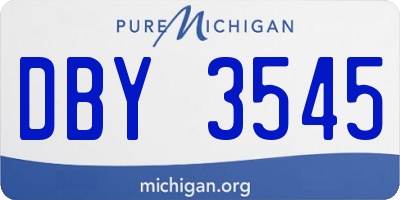 MI license plate DBY3545