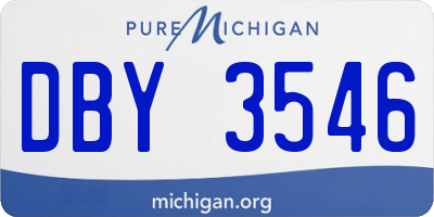 MI license plate DBY3546