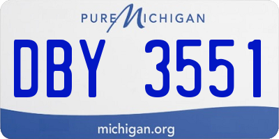 MI license plate DBY3551