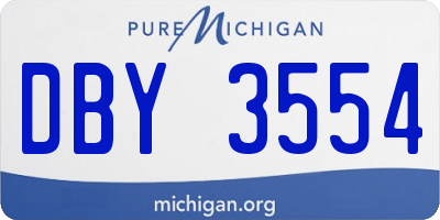MI license plate DBY3554
