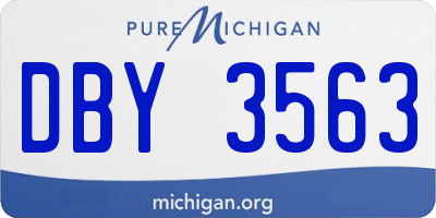 MI license plate DBY3563