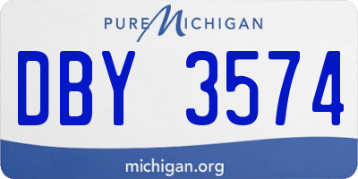 MI license plate DBY3574