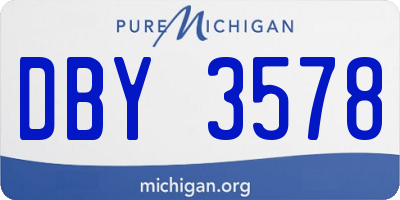 MI license plate DBY3578