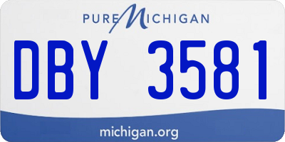 MI license plate DBY3581