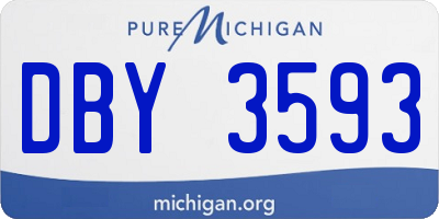 MI license plate DBY3593