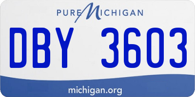 MI license plate DBY3603