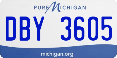 MI license plate DBY3605