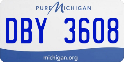 MI license plate DBY3608