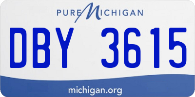 MI license plate DBY3615