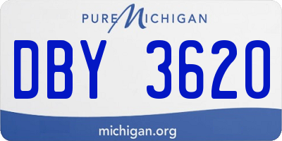 MI license plate DBY3620