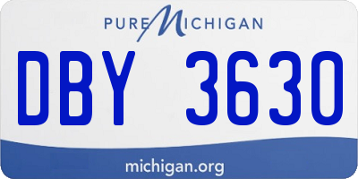 MI license plate DBY3630
