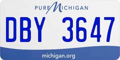 MI license plate DBY3647