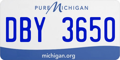MI license plate DBY3650