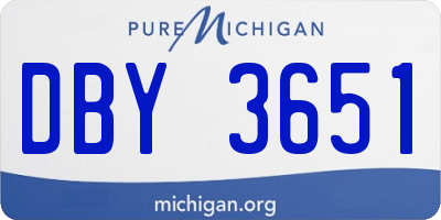 MI license plate DBY3651
