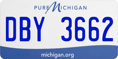 MI license plate DBY3662